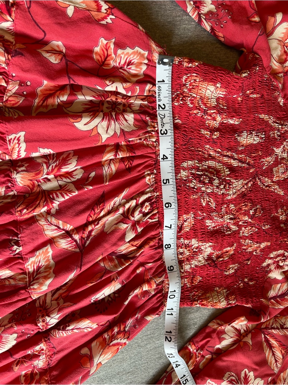 Angie Coral Red Floral Tie-Front Sundress - Picture 5 of 8